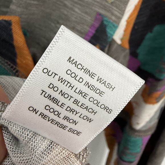 Escape by Habitat Clothes Large Gray Colorful Floral Long Sleeve Roundneck Artsy - Picture 5 of 8